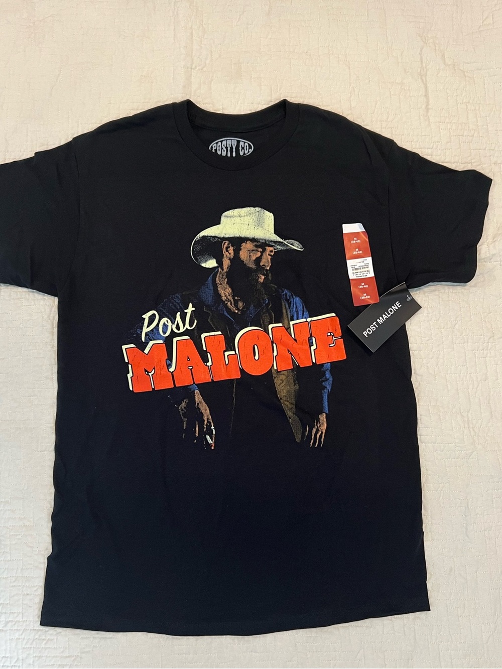 Posty Co Post Malone Screen T shirt Black & Red Size Medium